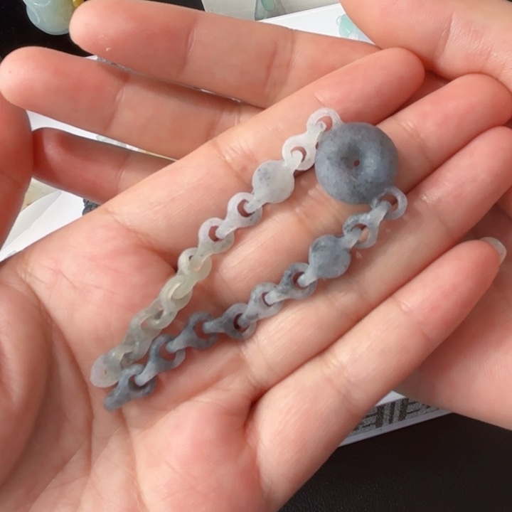 定制翡翠未镶嵌天然缅甸翡翠A货冰乌鸡龙骨链不退不换