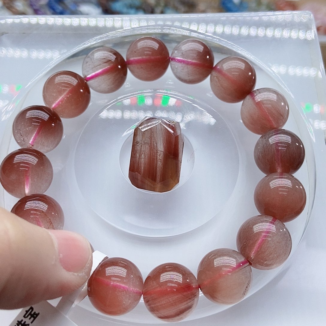 烟晶手串未镶嵌刘*玥兔毛随形