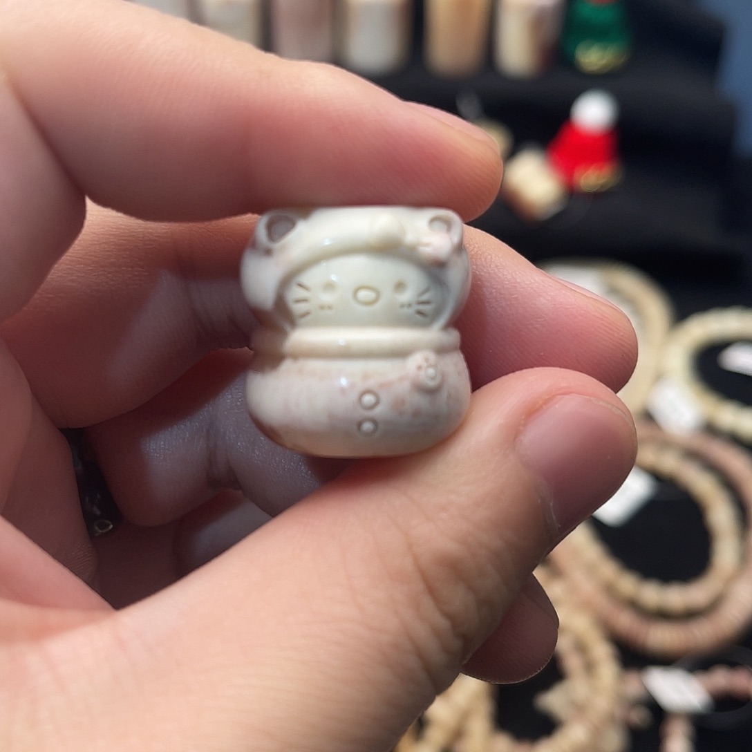 精品马骨雕刻kitty猫