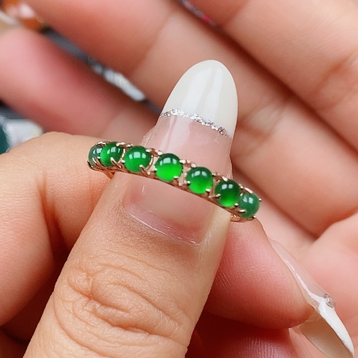 翡翠戒指银S925镶嵌戒指