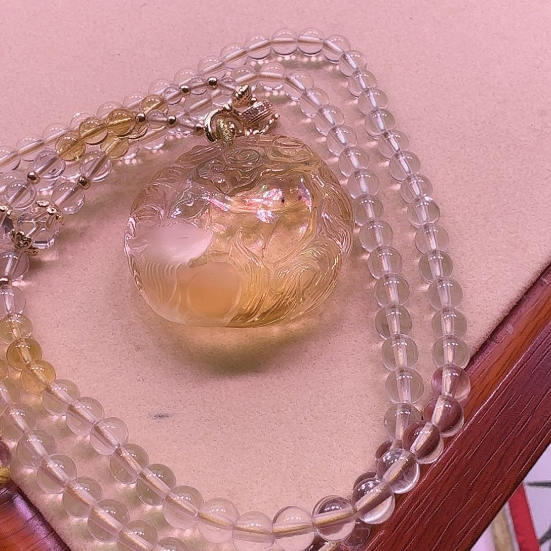 水晶颈饰未镶嵌天然水晶吊坠