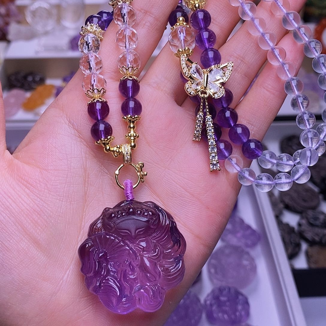 水晶颈饰未镶嵌噜*脸一套分十单