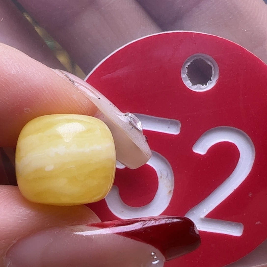 蜜蜡未镶嵌珠宝奇石微花粉11mm虎皮老型