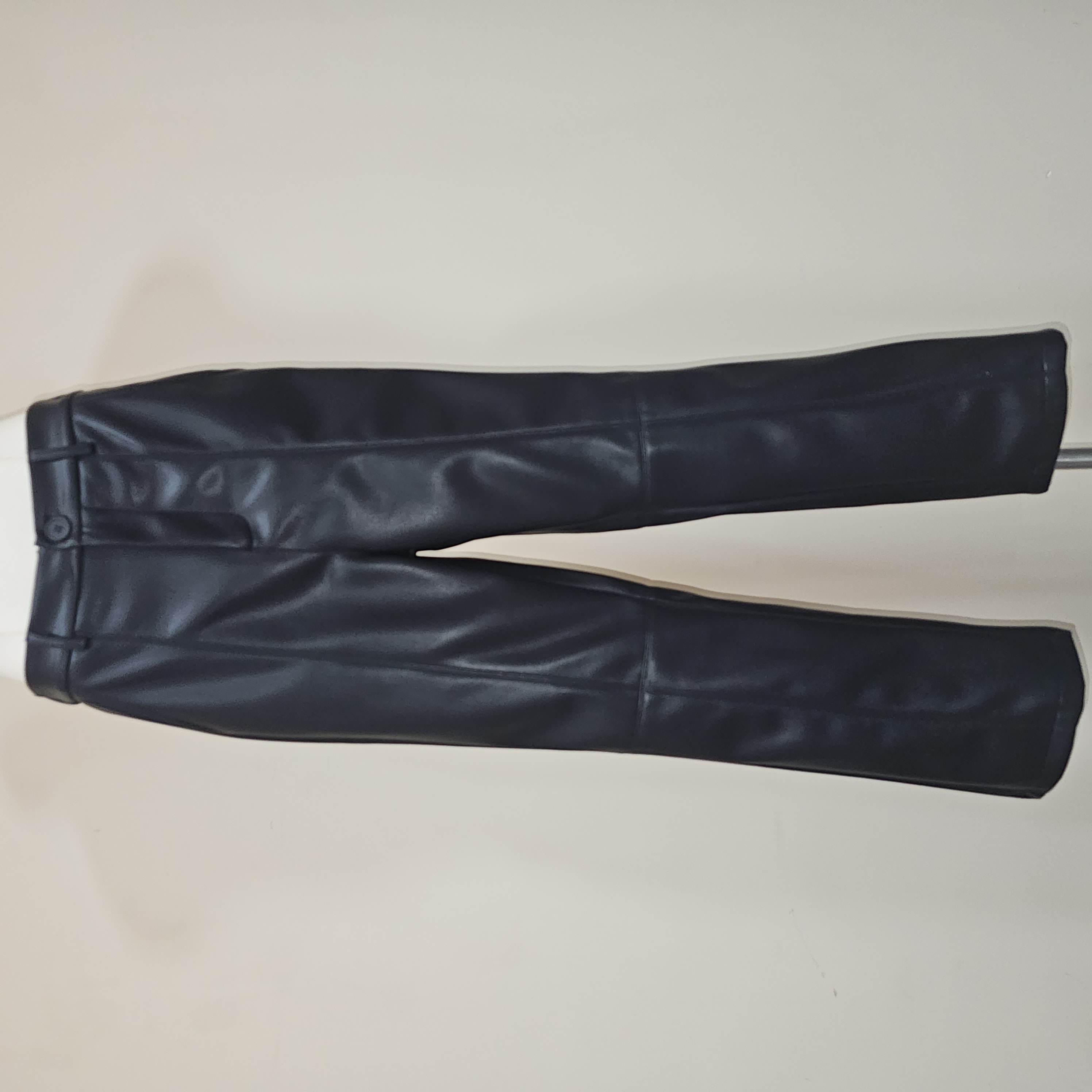 MONICA 有耳朵薄绒烟管皮长裤