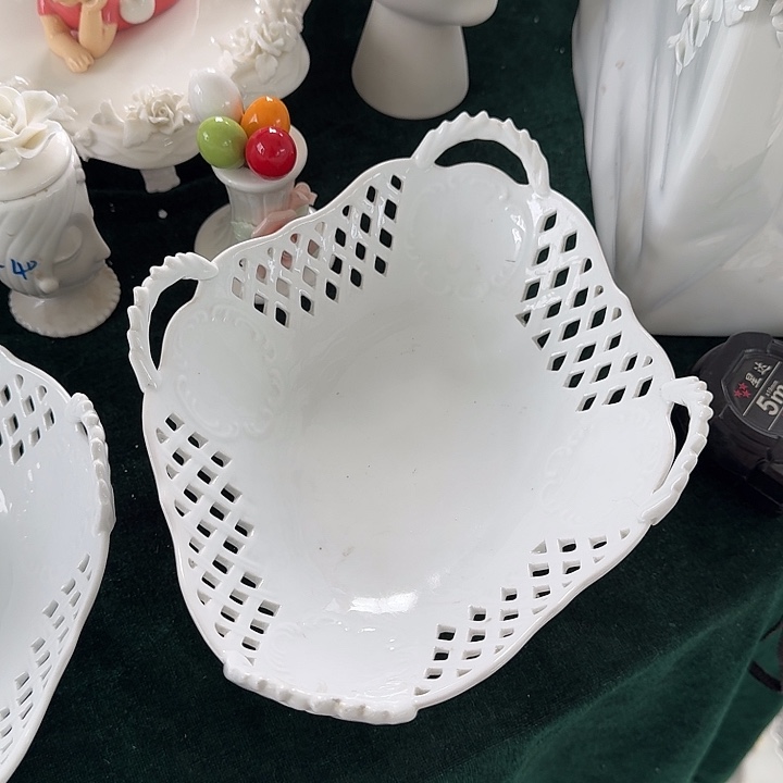 老货高白色高脚水果提篮