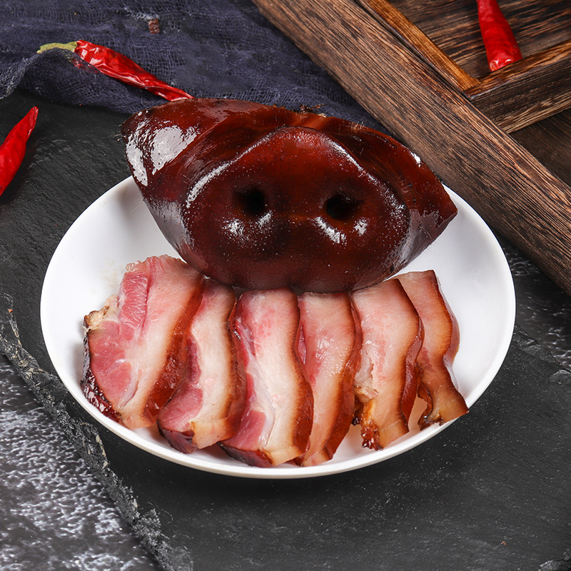 【腊猪脸】柴火烟熏腊猪脸 现称现发