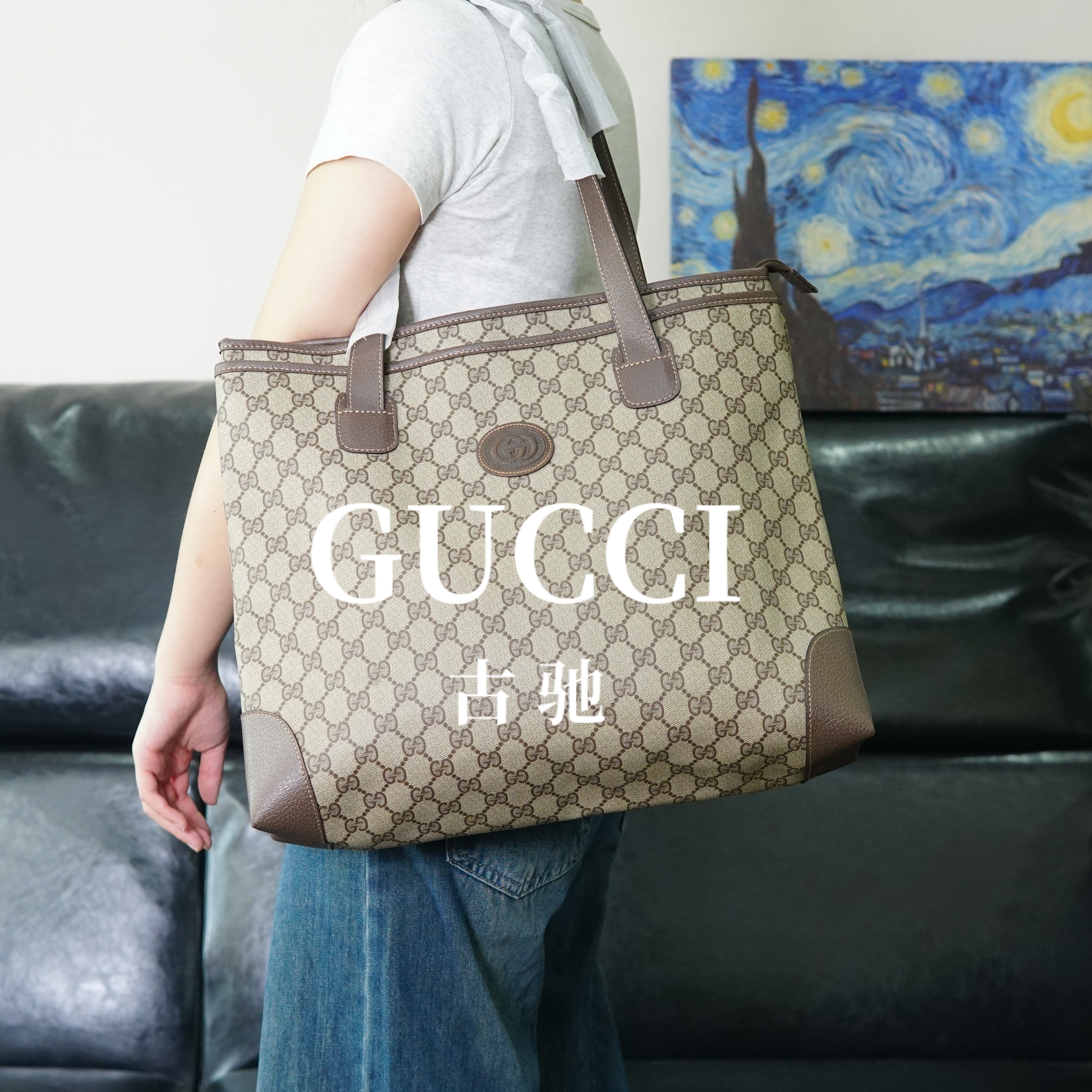 95新 GUCCI/古驰 老花单肩托特/AR05619580/9580
