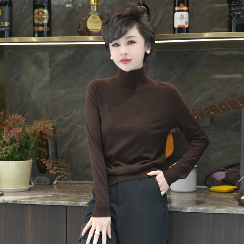 【100扬子纱】100纯绵羊毛高领显瘦保暖减龄针织衫 MG8578