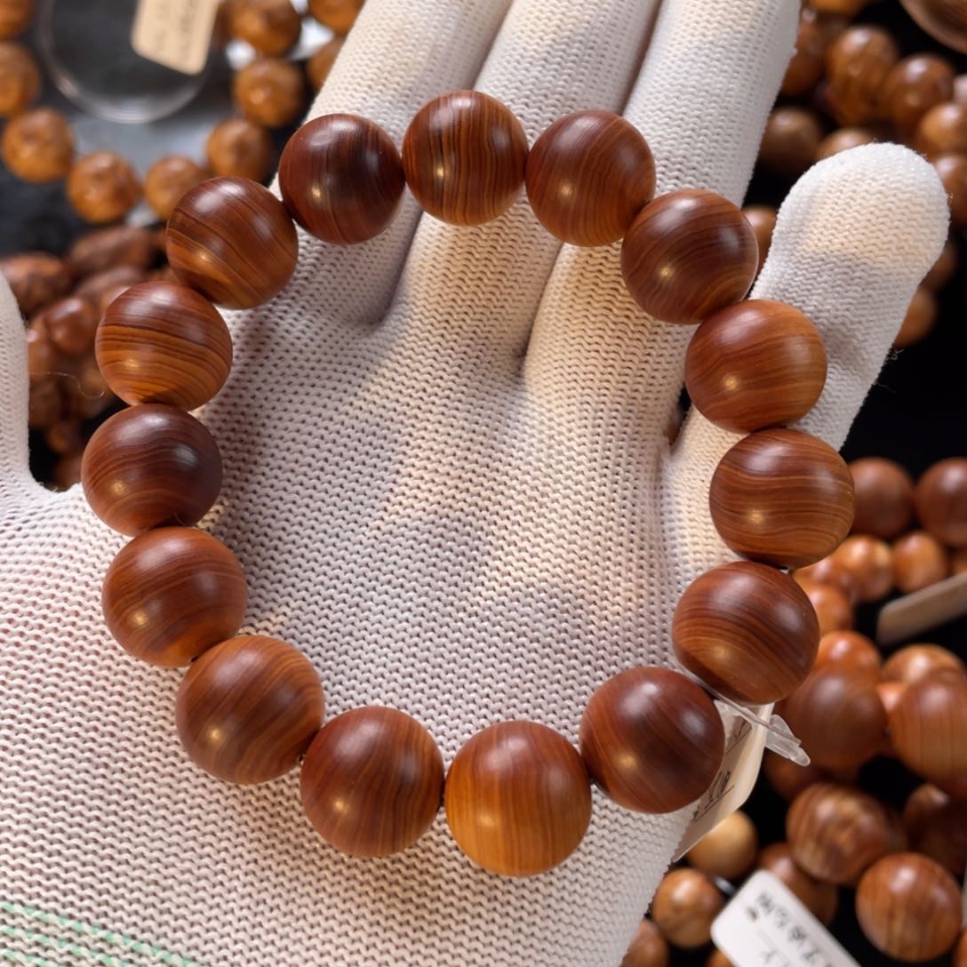 柏木（崖柏）手串/手链黑油素圈1.5