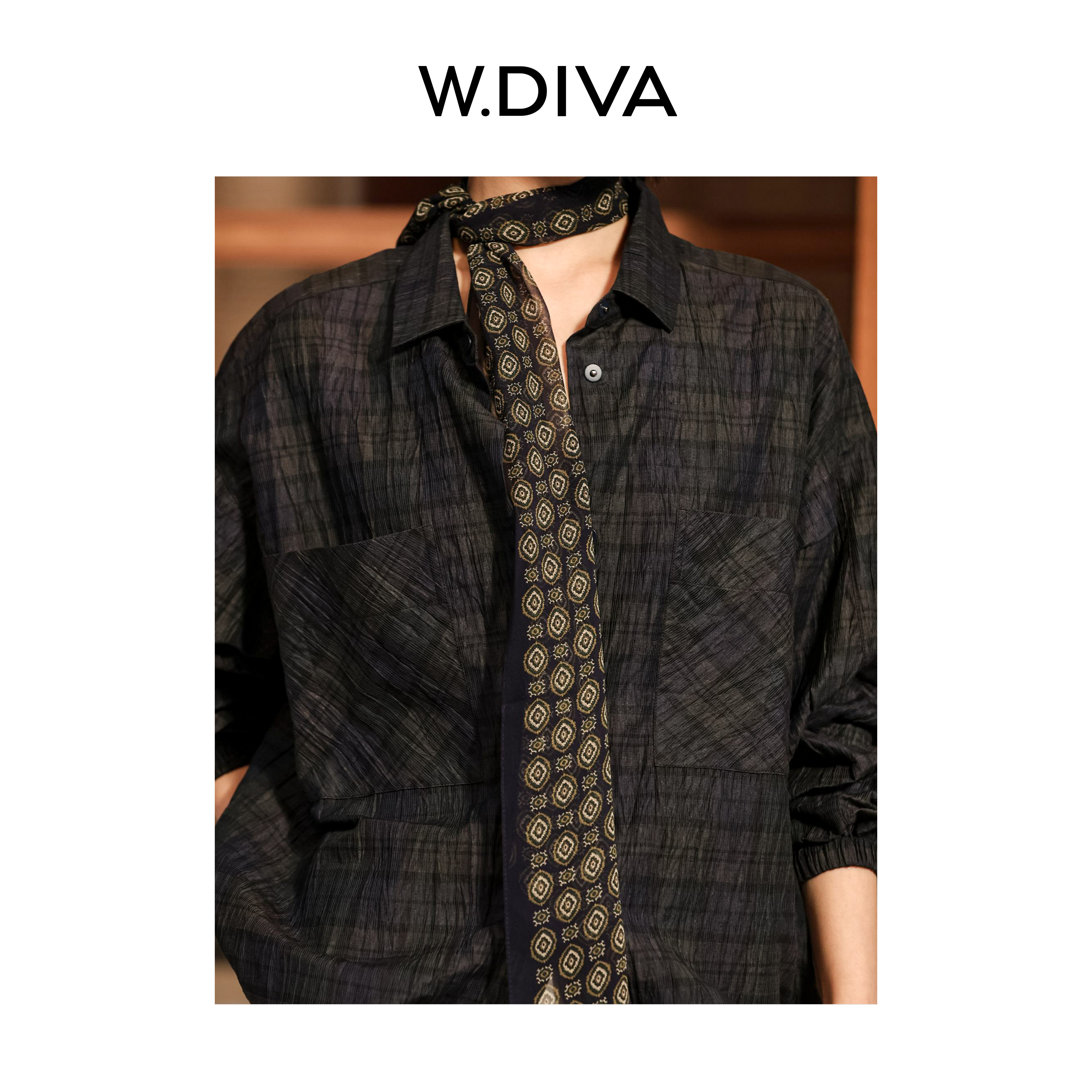 W.Diva【纤纤】桑蚕丝夏季出行优雅品质四象如意纹丝巾50J211881