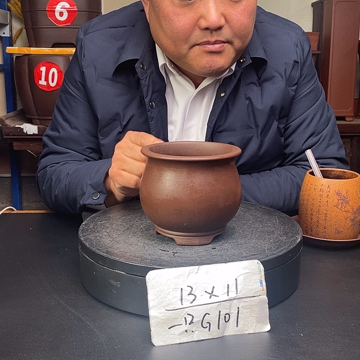 紫砂花盆货号一只G101