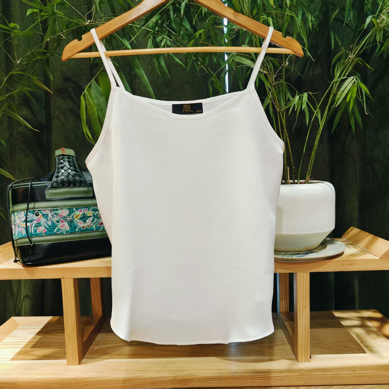  （LS163-11）SD5332凤徕兮私人定制的白色光板背心吊带  白