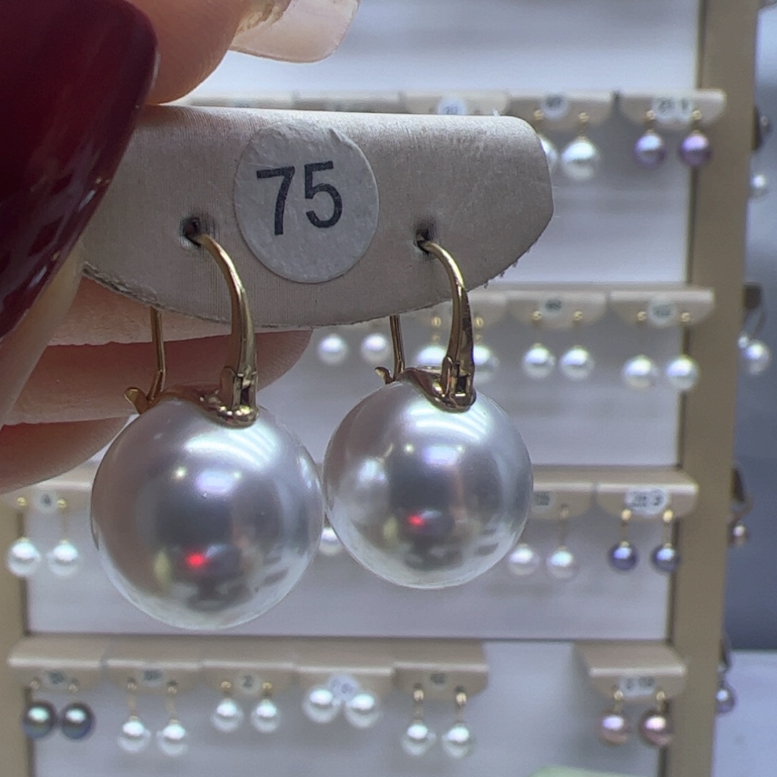 淡水珍珠耳饰18K金镶嵌