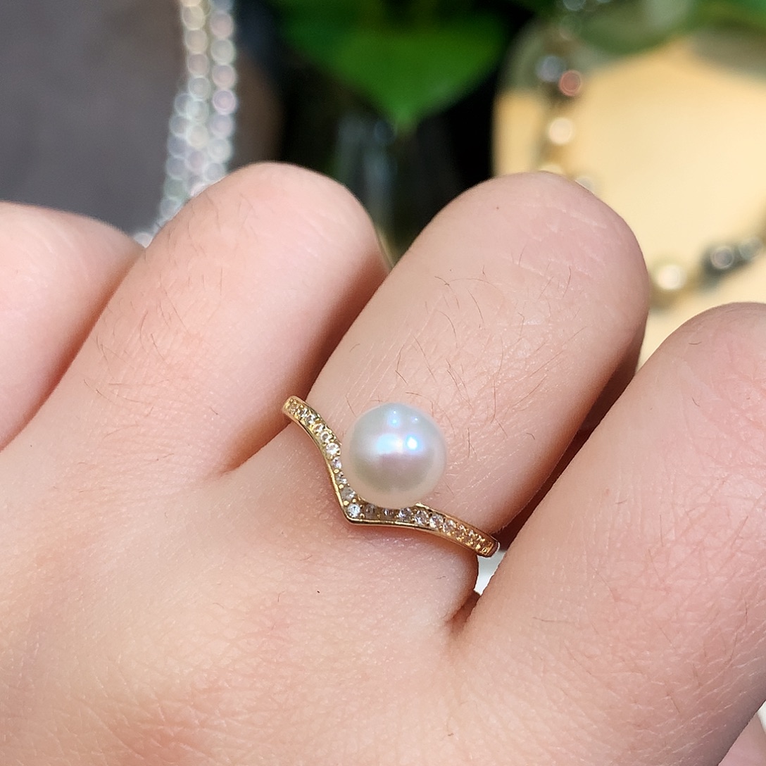 海水珍珠戒指银S925镶嵌