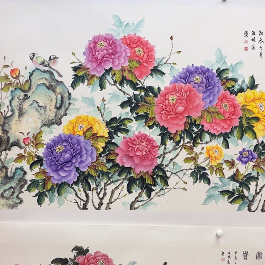 田***贵国画六尺花鸟作品m