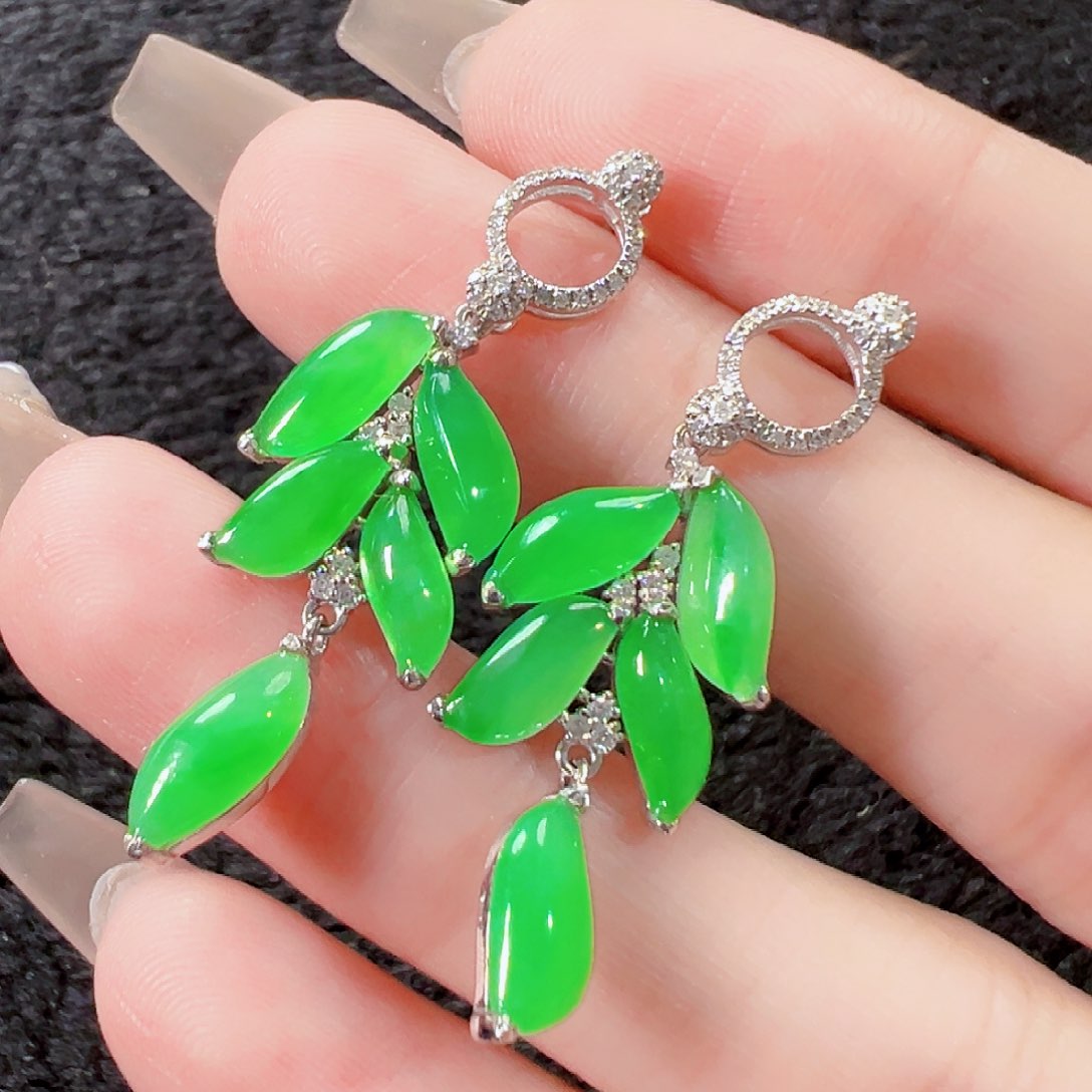 翡翠耳饰18K金镶嵌【福利款】签收后24小时鉴赏期