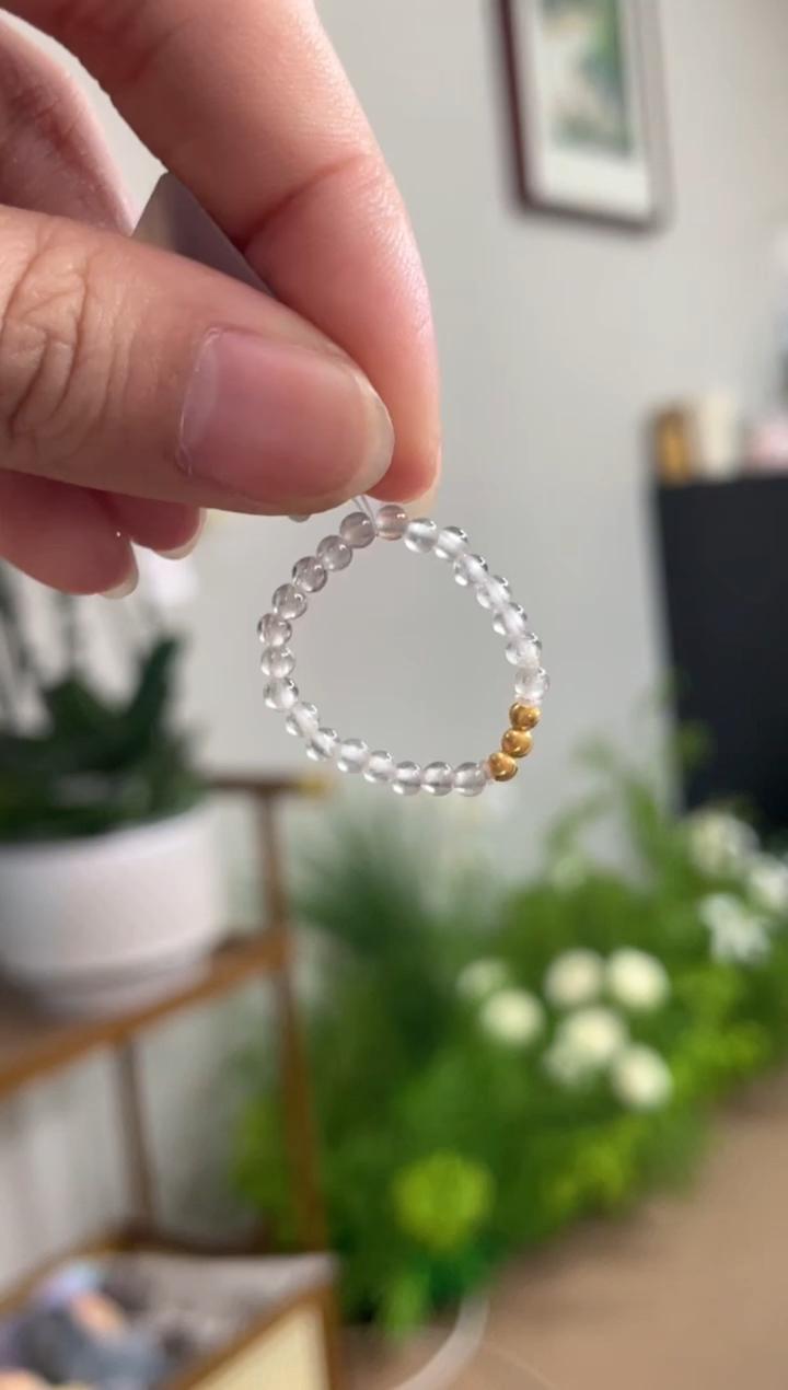 【玻璃戒圈】翡翠戒指18K金镶嵌（多样性发其一）JJ7