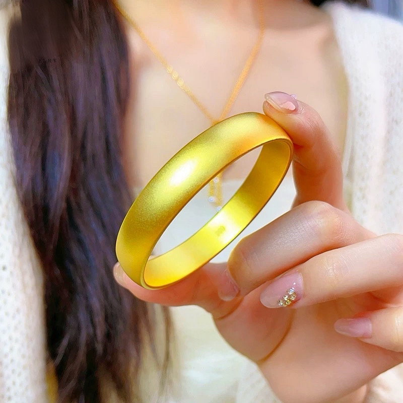 手镯 X035古法轮胎手镯女款时尚女士素圈镯子磨砂