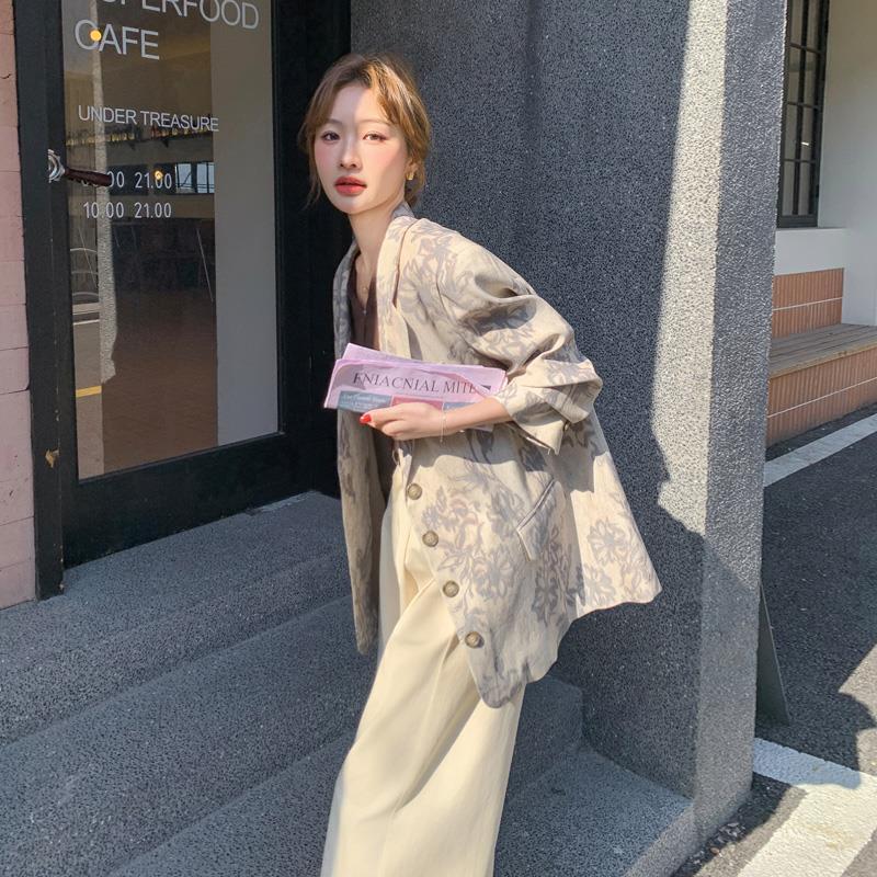 新中式国风提花西装外套女2025春季新款设计感时尚气质小西服上衣