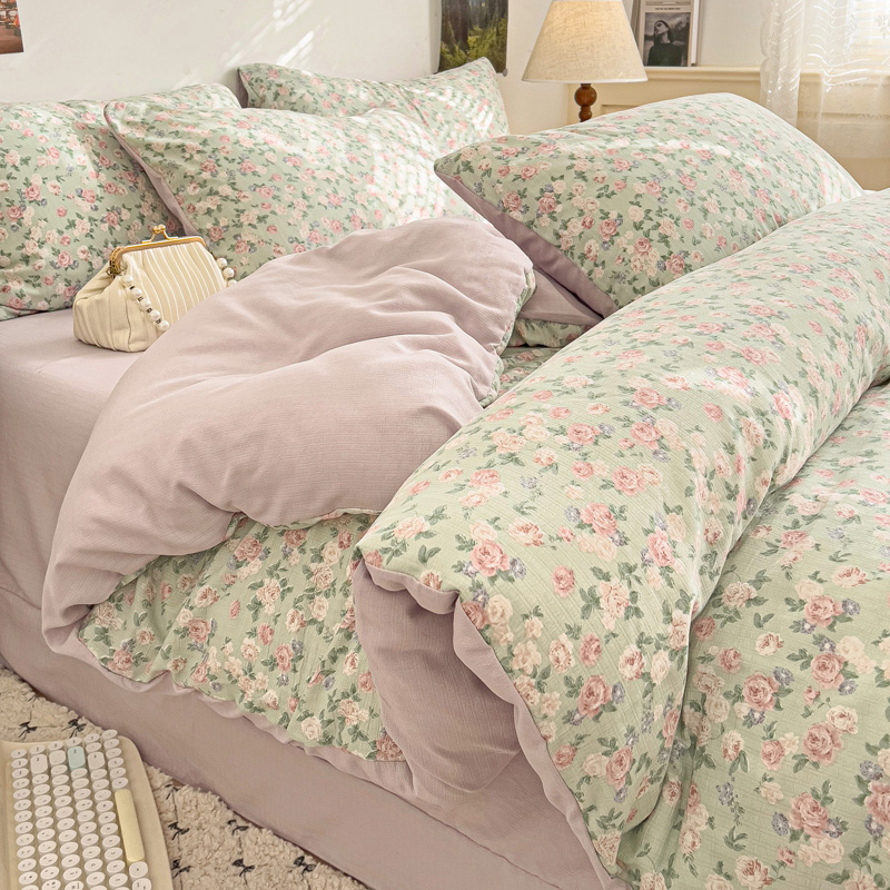 【春日】2025新款 韩式A类四季款 有氧提花泡泡棉三四件套 小清新