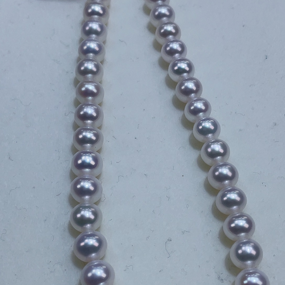 淡水珍珠颈饰银S925镶嵌7.5m冷白炫彩干净