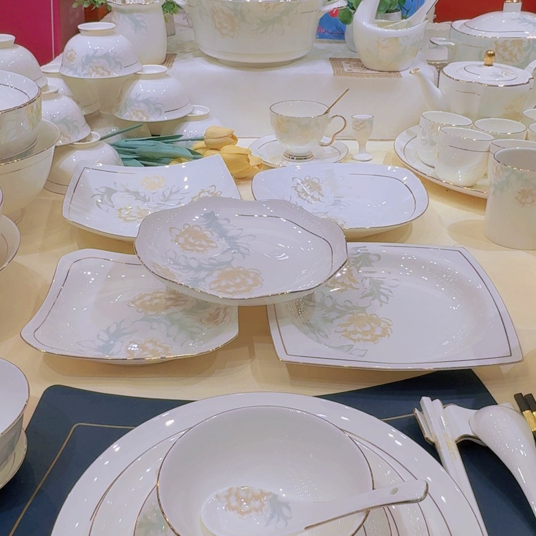 45%以上骨粉骨瓷景德镇描金清雅单买