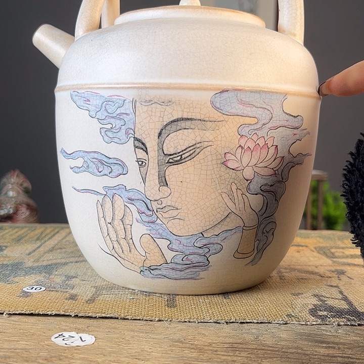 摆件景德柴烧茶杯多人