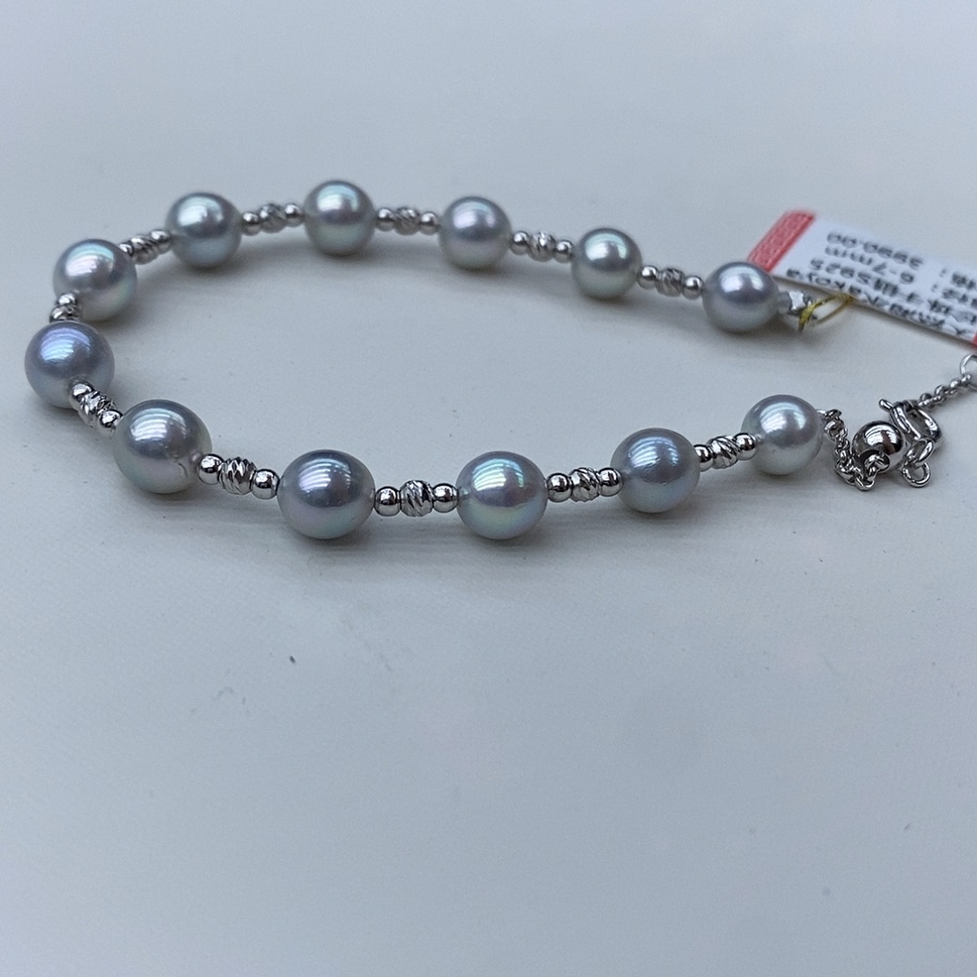 海水珍珠手绳银S925镶嵌