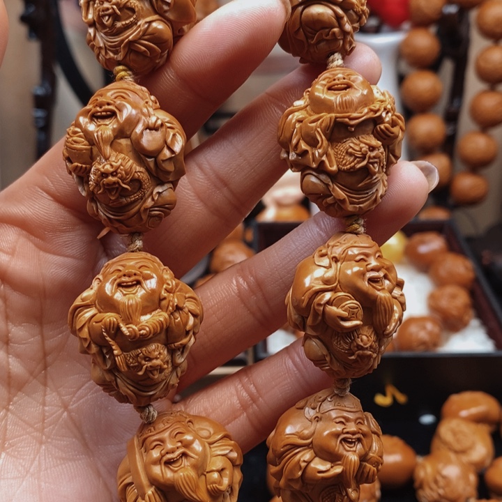 橄榄核手串/手链陟**山手工龙财神2.5