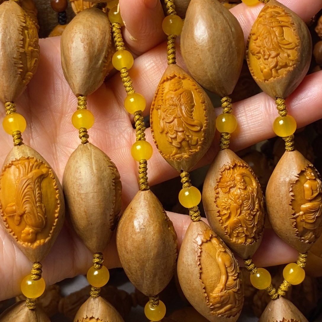 一***气橄榄核手串/手链十八罗汉脖挂