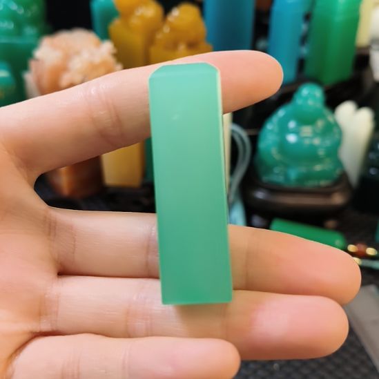寿山石印石雅安绿素章