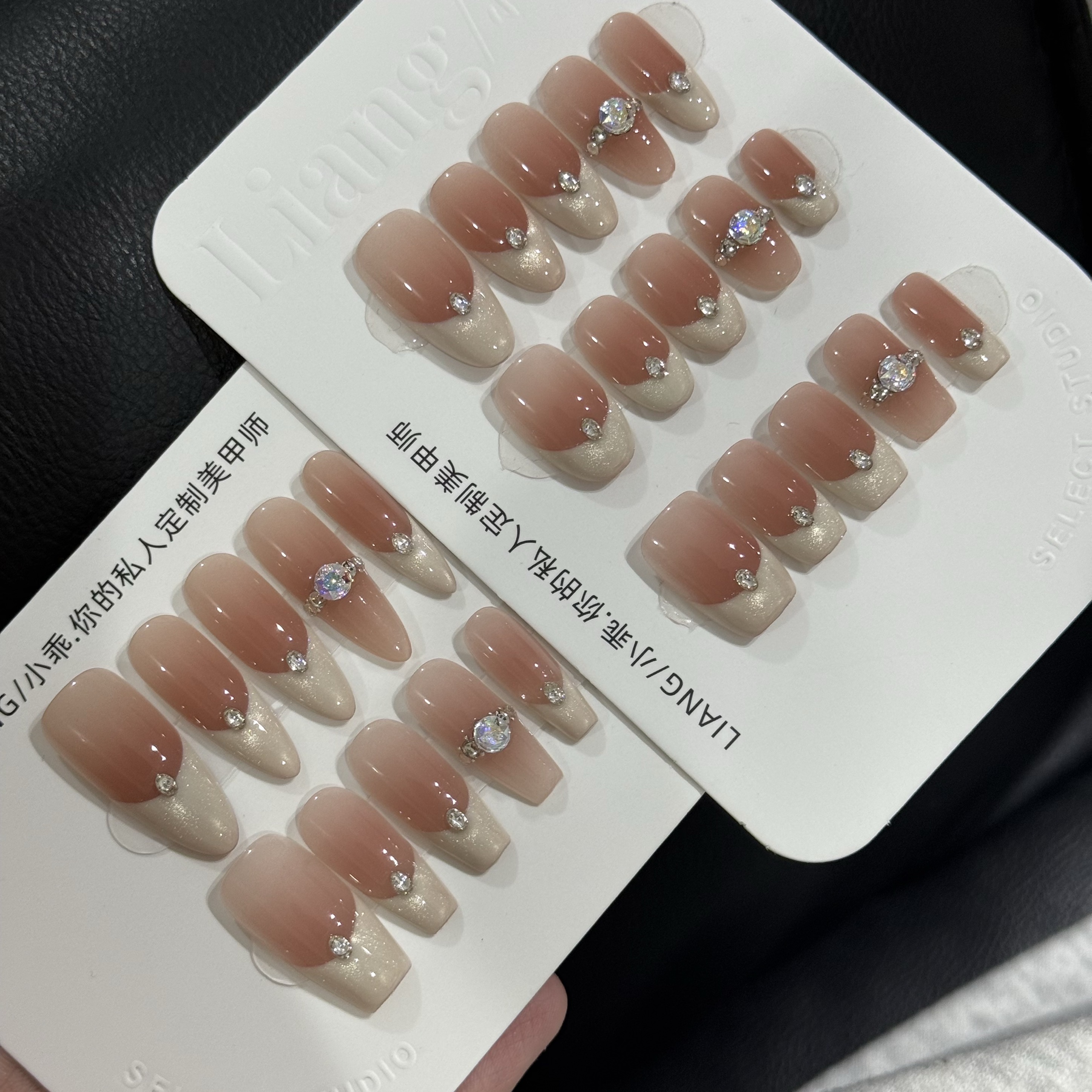  【月光白华诗】 纯手工 定制 穿戴甲 轻奢美甲显白气质穿戴式