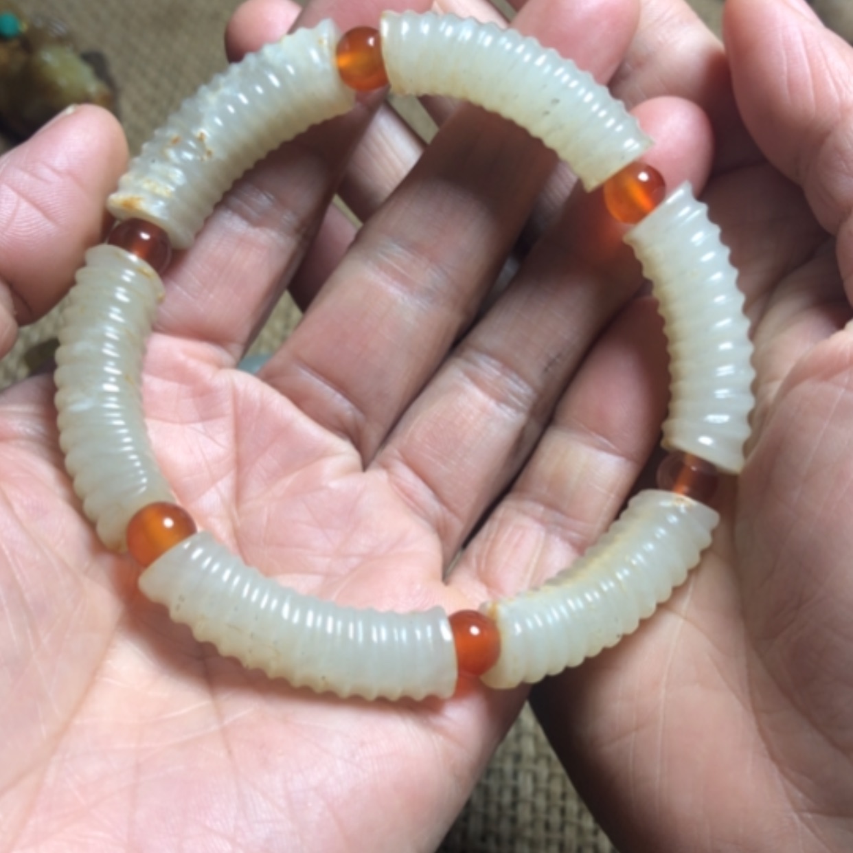 【闪购商品】和田玉（糖玉）手链未镶嵌