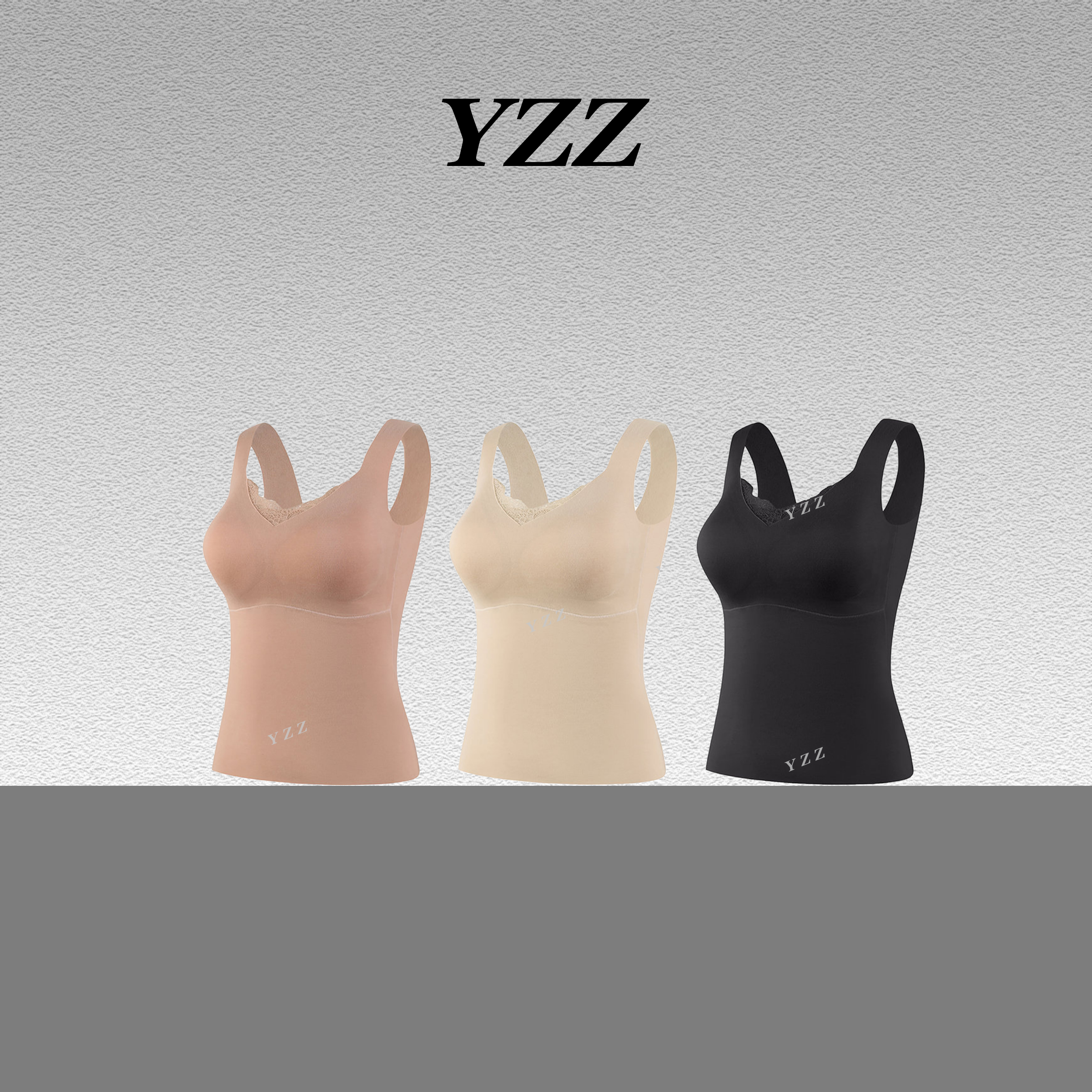 YZZ真丝拉绒山羊绒一体式保暖吊带 680535