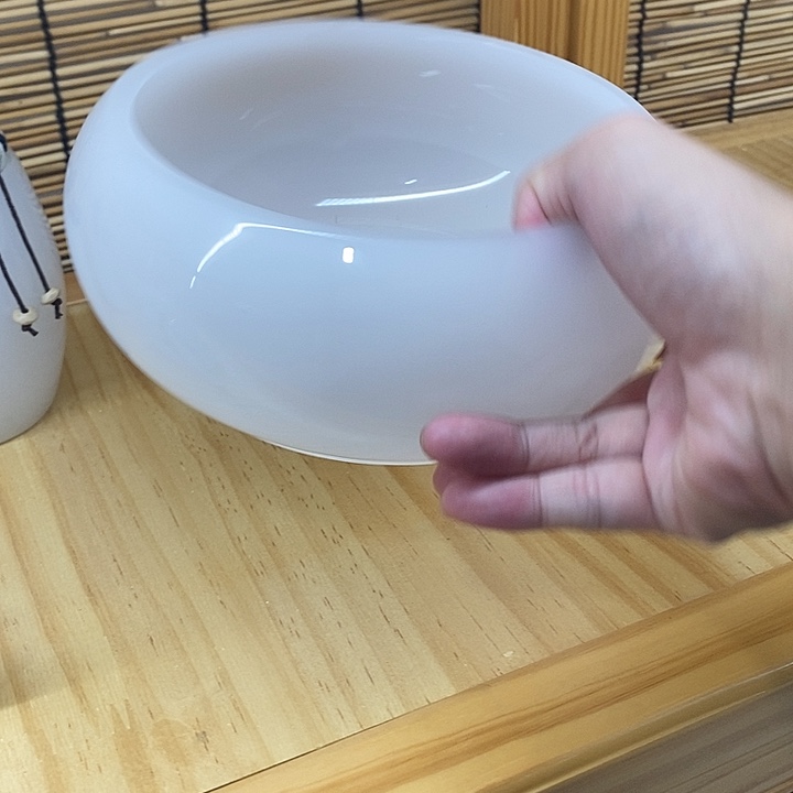 *****手工艺品琉璃白玉茶洗