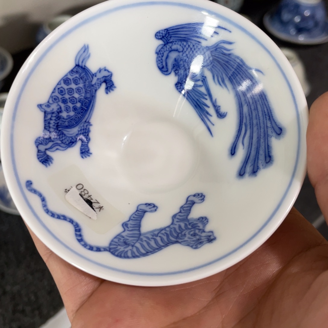 左***水摆件景德镇陶瓷现代手工陶瓷茶具