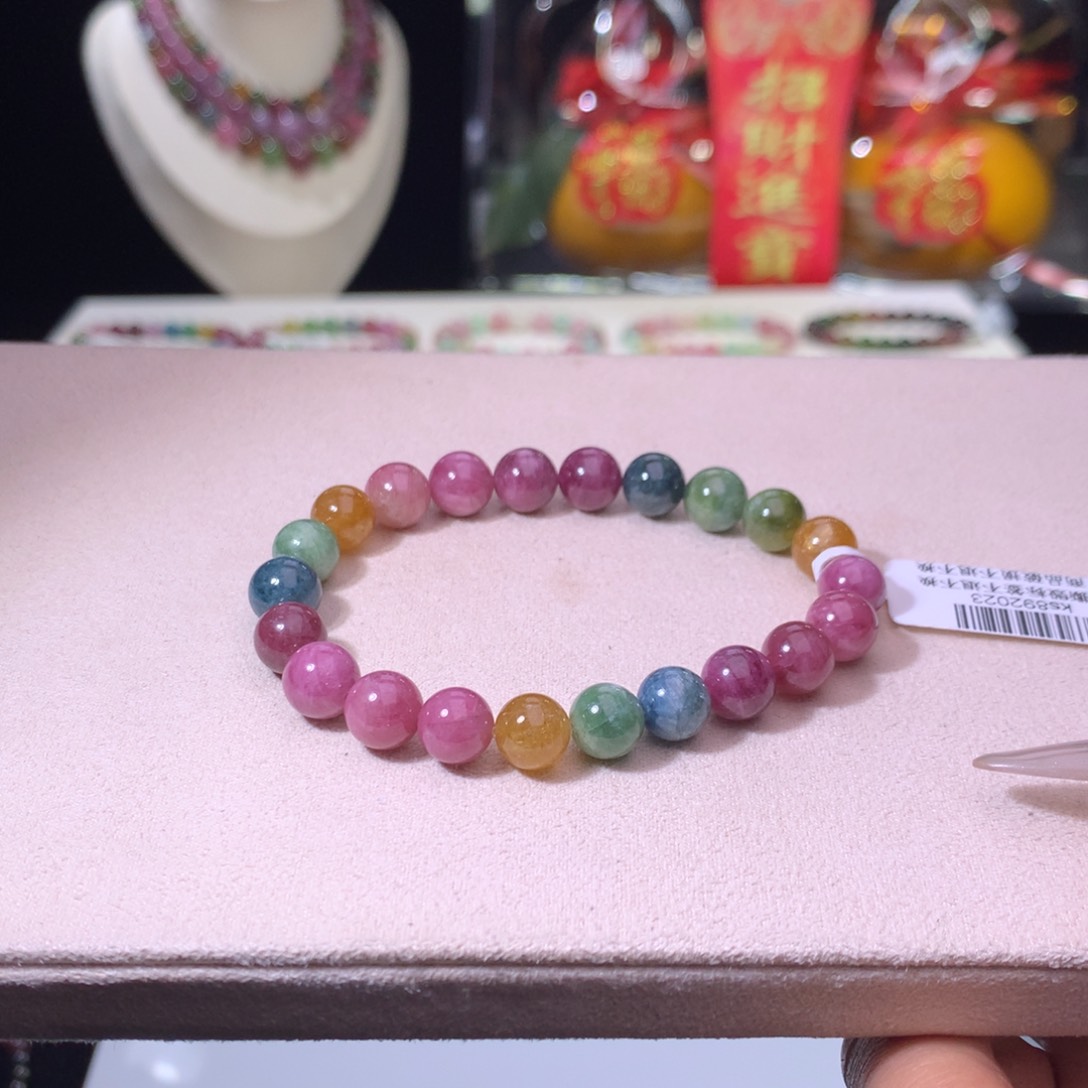 碧玺手链未镶嵌碧玺8m