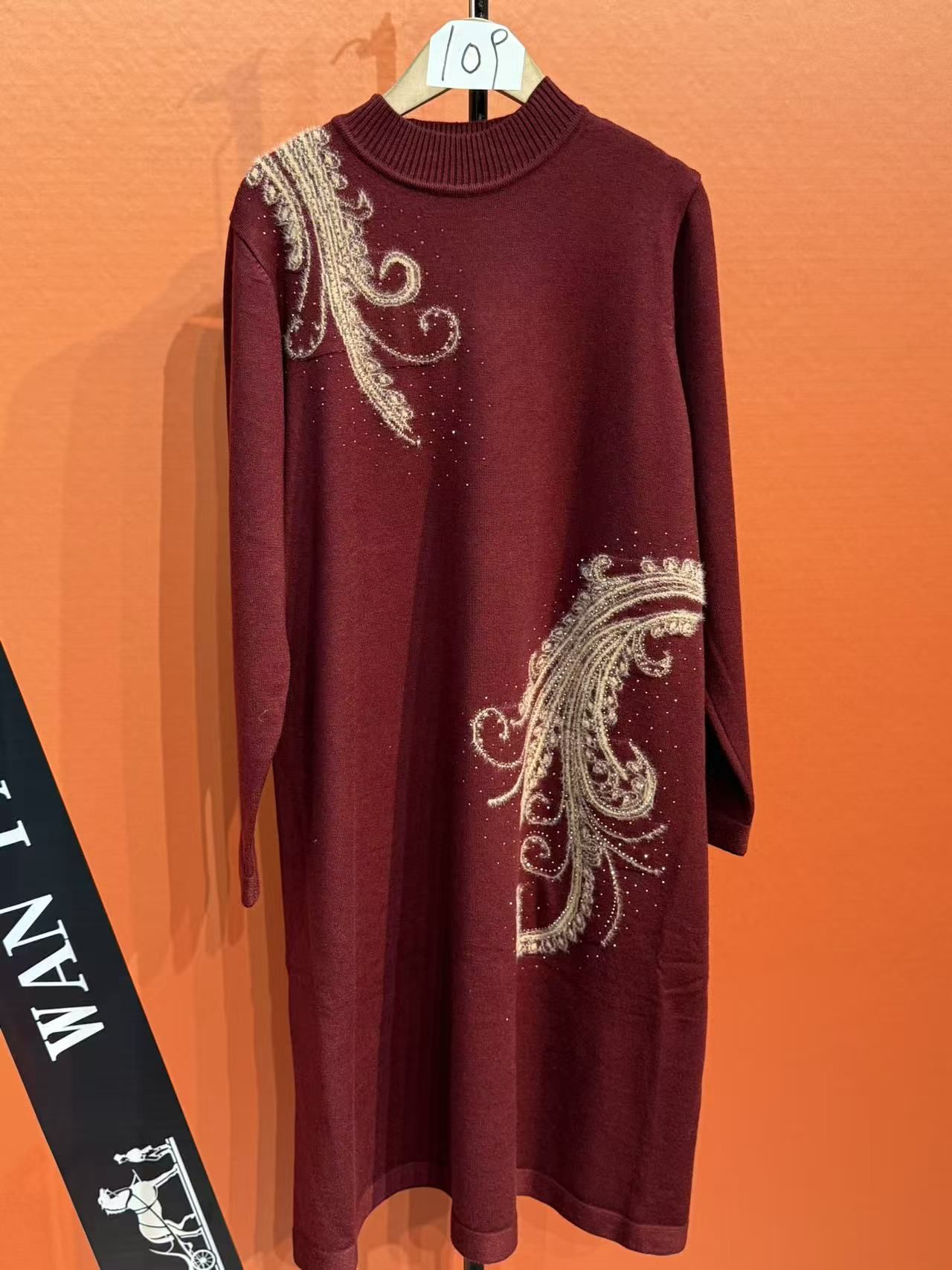 （109）湾湾奢品贵妇既视感显廋保暖时尚百搭连衣裙