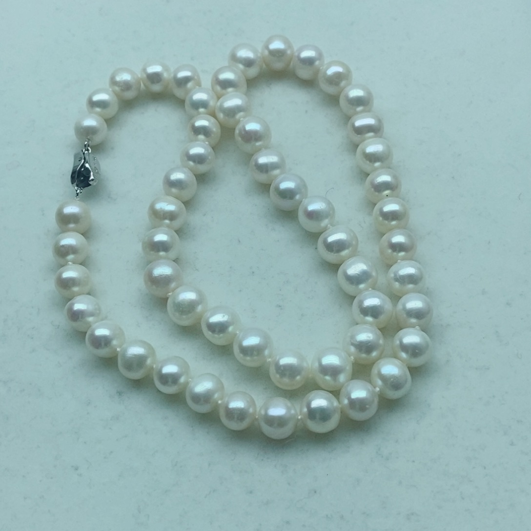 淡水珍珠颈饰银S925镶嵌8-9