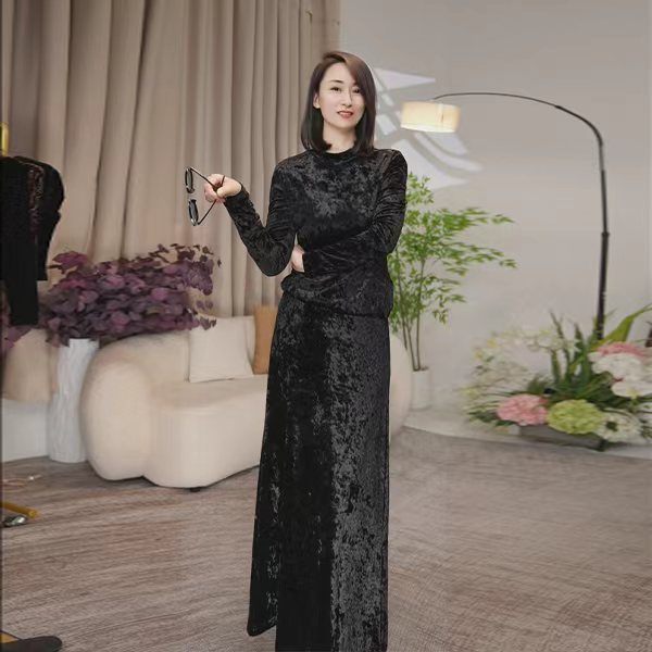 【半裙480克钻石加厚绒半裙】直筒气质后开叉高腰冬季半身裙显瘦