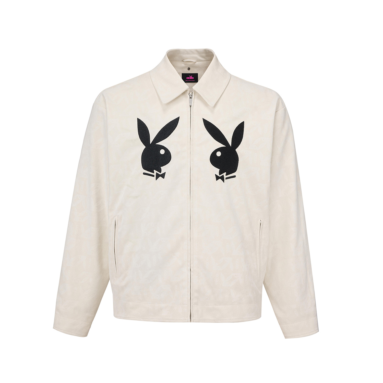 GB-GOODBRAND x PLAYBOY 2025FW 仿麂皮压印刺绣大logo时尚夹克