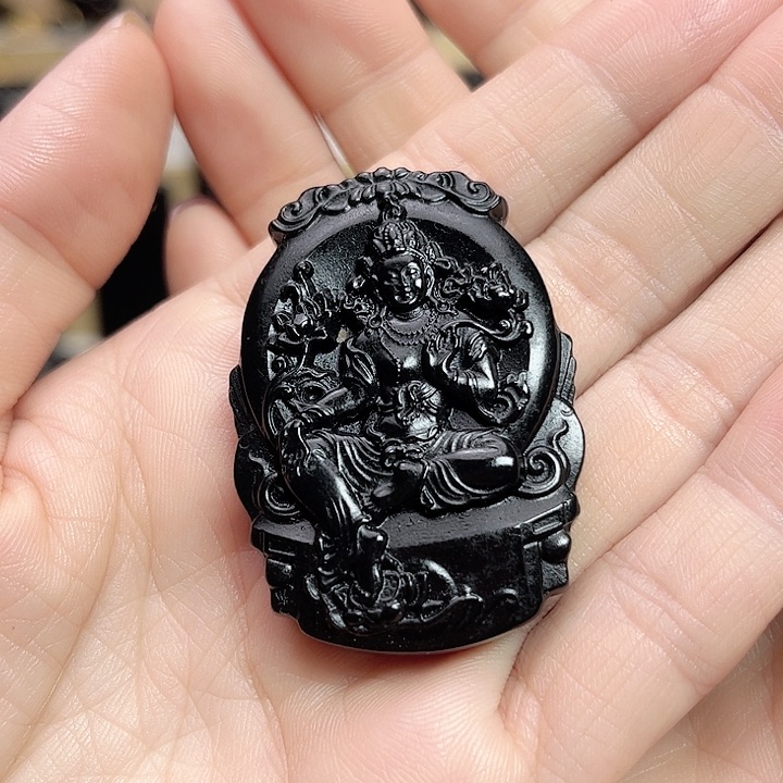 和田玉手链未镶嵌观音牌