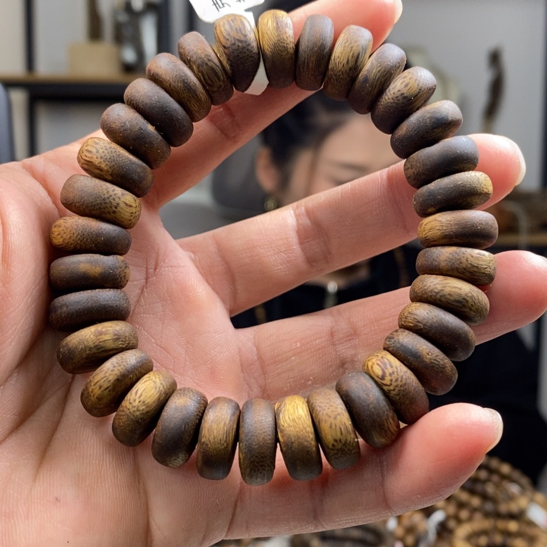 沉香手串奇楠沉香算盘珠1.4单圈20.4克