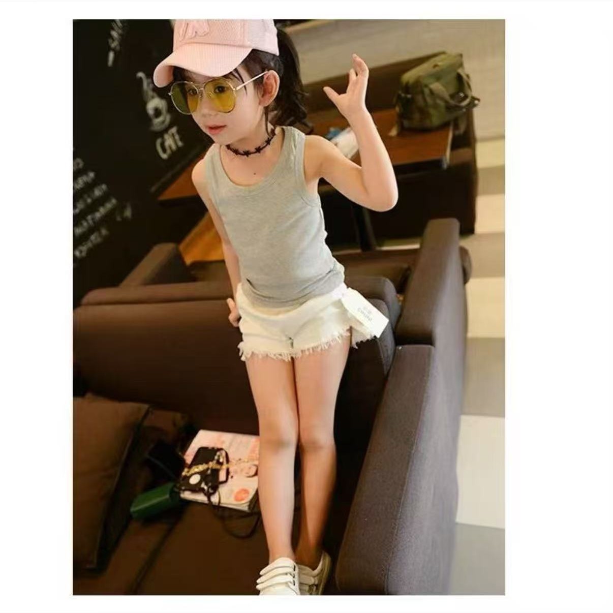 轩妈优选背心～8815.8805大童葵花绒卫裤