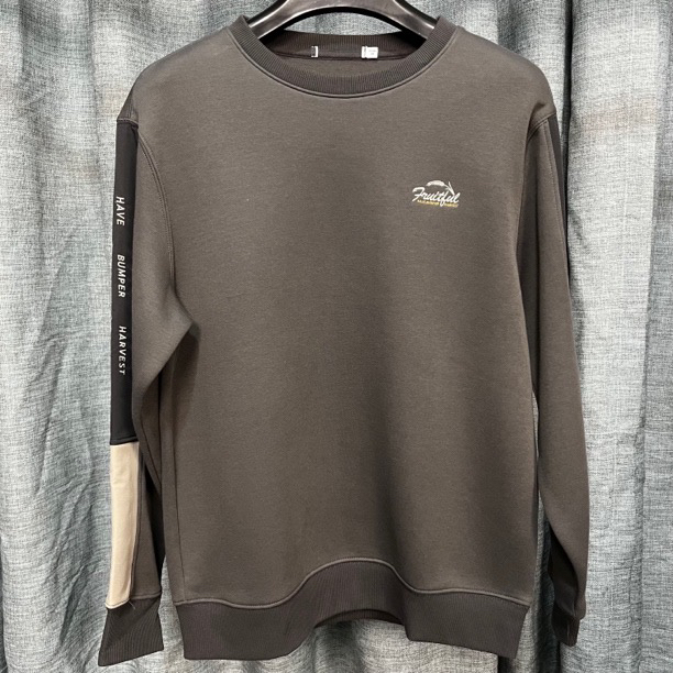 8567撤柜H剪标卡通深灰色麦穗图案卫衣软糯质感男女同款