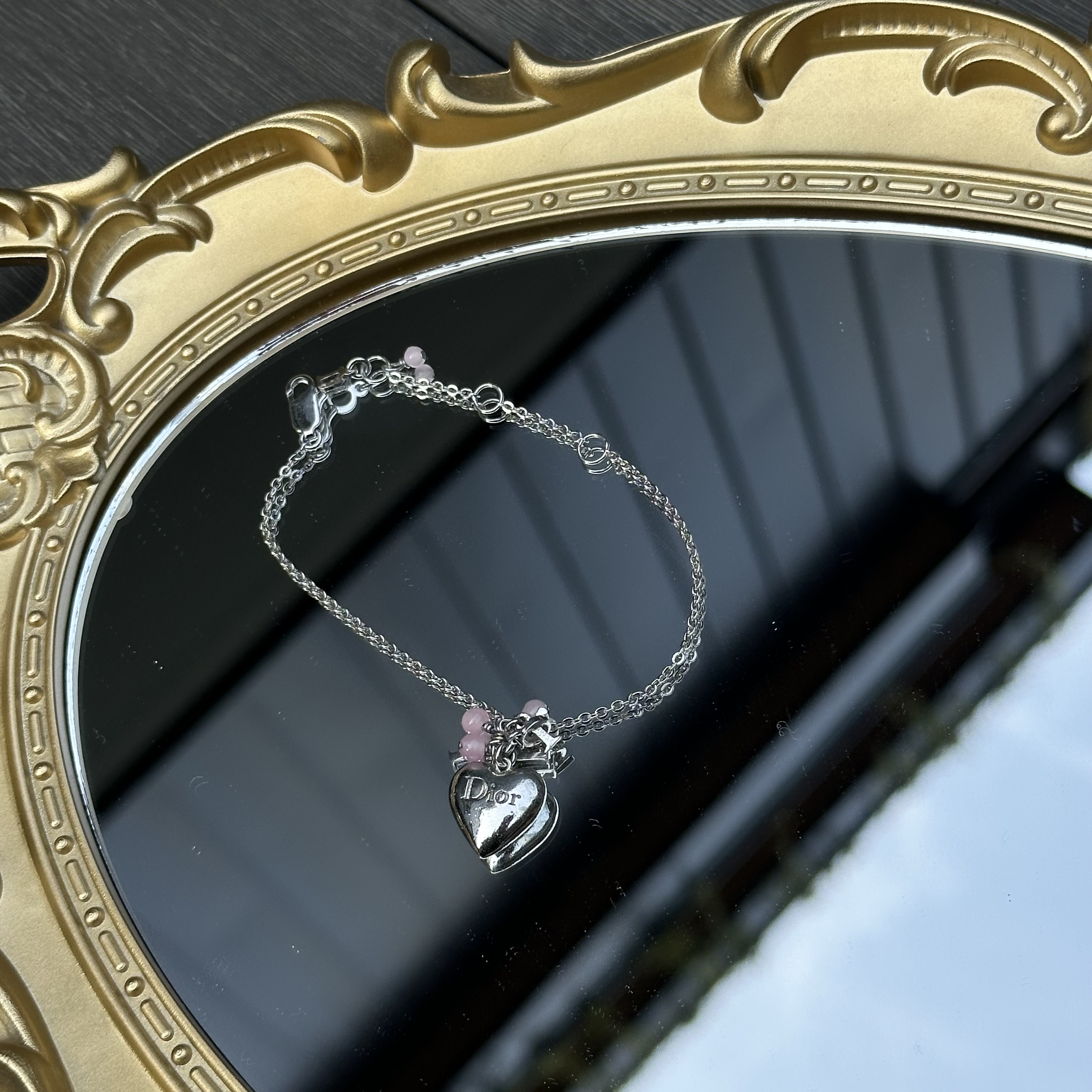 95新 DIOR/迪奥 只盒/Dior中古爱心琉璃手链