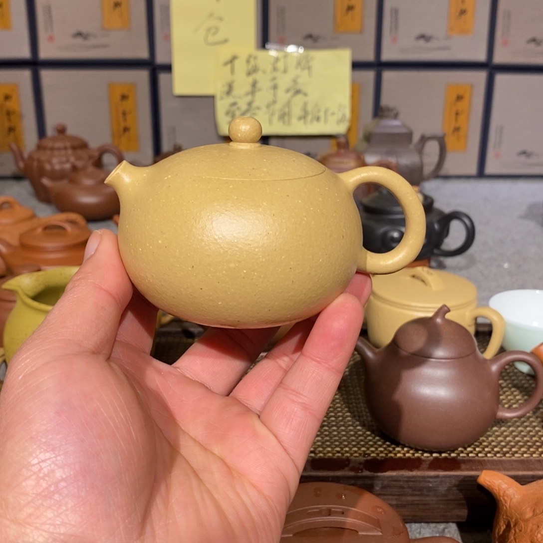 紫砂茶壶原矿本山绿泥之梨皮绿泥卡口西施190cc