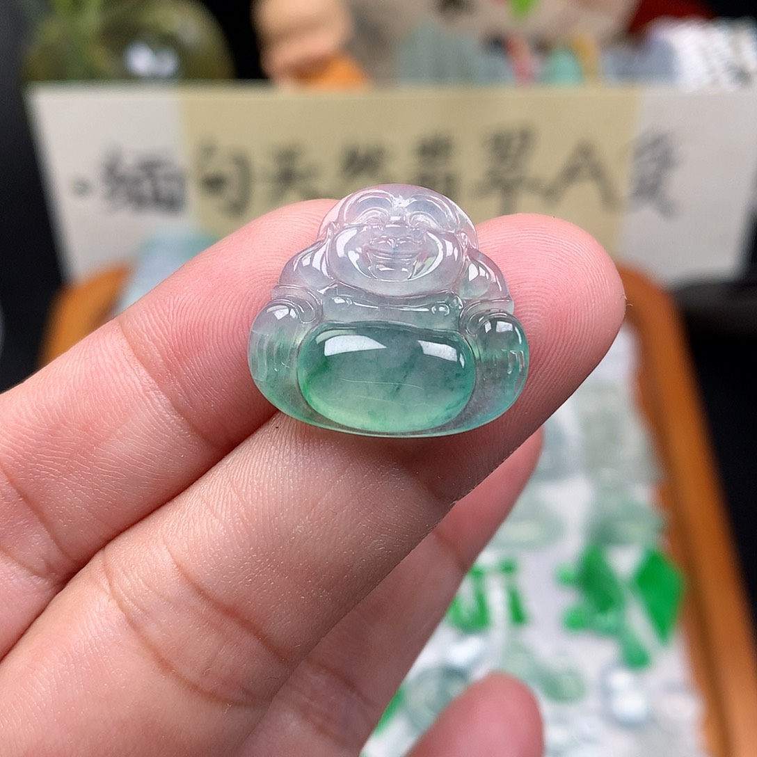 翡翠裸石缅甸天然A货翡翠冰种佛公