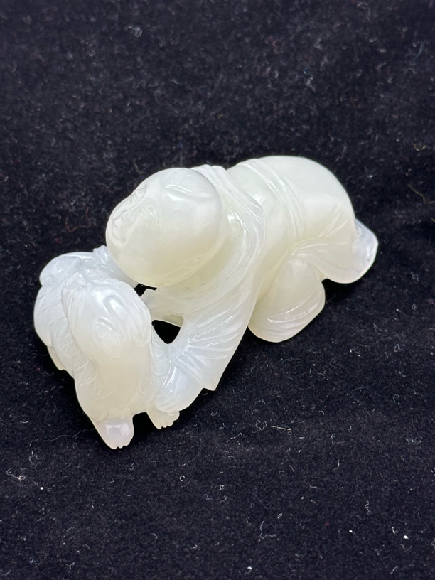 和田玉童子把件吊坠挂件