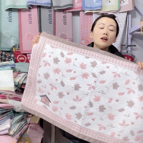 棉特价咖色枫叶纯棉